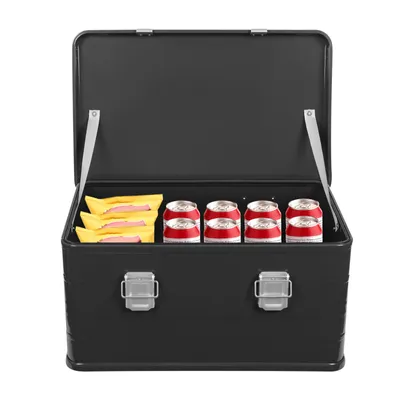 Zdjęcie produktu dla 50-litrowy schowek ze stopu aluminium, schowek kempingowy, czarny