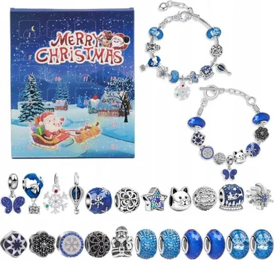 Produktbild von Weihnachts-Adventskalender mit Schmuck, Armbändern, Perlen und Anhängern