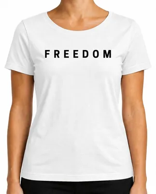 Imagen del producto de Camiseta para mujer "Freedom Charlie Kirk RIP", marca "Konservativ Republikaner Turning Point", color blanco, talla L
