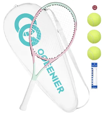 Image de Raquette de tennis pour adultes, 27 pouces, avec balles de tennis et sac de transport