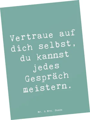 Produktbild von Mr. & Mrs. Panda bildkarte Spruch Ein schwieriges Gespräch führen - Meeresbrise - Geschenk, Ansichtskarten, Trost, Postkarten, Vertrauem, Vertraue auf dich selbst