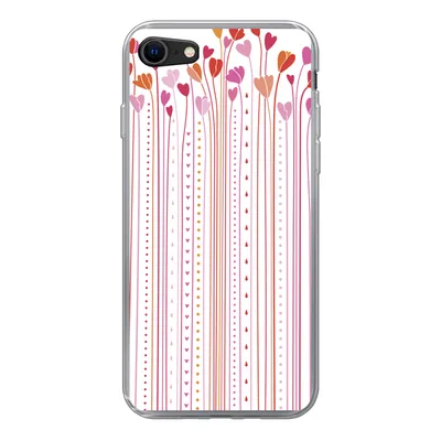 Produktbild von MuchoWow® Handyhülle Schutzhülle Hülle für iPhone 8 Eine Illustration der wachsenden Herzen Silikon Softcase Handy Hülle - Schutzhaube