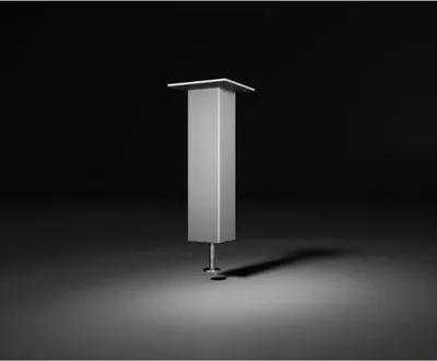 Produktbild von Barkonsole Capri gerade 50 x 50 mm, Höhe 170 mm, Aluminium Edelstahl-Effekt