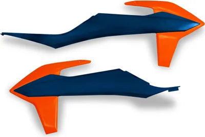 Produktbild von Kühlerverkleidung UFO PLAST 2-teilig Abdeckung Kühler für KTM EXC Sixdays EXC-F 150 - 500 ccm Bj. 2020 - 2023, Farbe:dunkelblau / orange