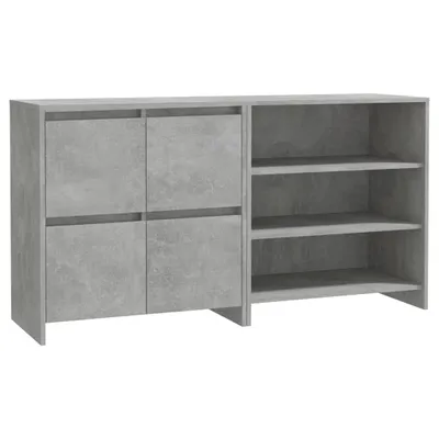 Image de Buffets 2 pcs Gris béton Bois d'ingénierie