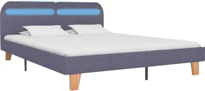 Produktbild von vidaXL Bettgestell mit LED Hellgrau Stoff 160x200 cm