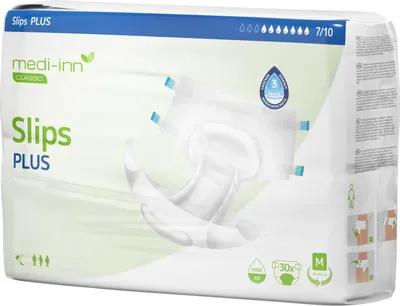 Produktbild von Medi-Inn Inkontinenz-Slips PLUS, Gr. M, 1 x 30 Stück, 7 Tropfen, Unisex-Passform, weiß