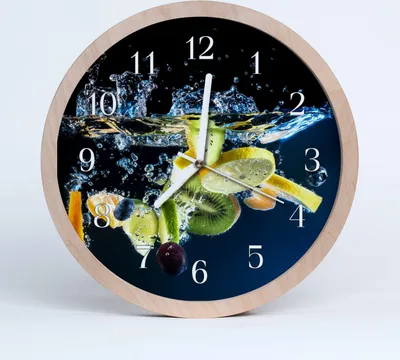 Produktbild von Holzuhr 20fi cm wanduhr - Früchte Runde