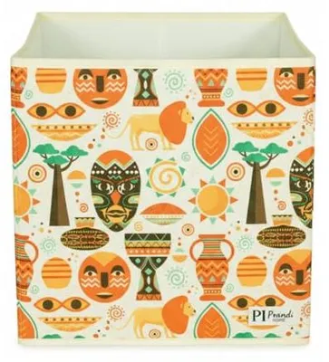 Produktbild von Prendi Home Aufbewahrungsbox 30x30x30 cm faltbar – Kinderzimmer Stoffbox Motiv Afrika Print
