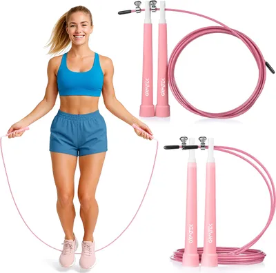 Image de Queenfit® corde à sauter - 280cm de corde en acier - corde à sauter, speed rope, jump rope pour adultes - fitness, entraînement, gym, crossfit, cardio