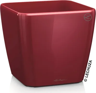 Zdjęcie produktu dla Donica Doniczka Lechuza Do Domu Na Taras QUADRO LS 21/21/20 czerwony scarlet połysk