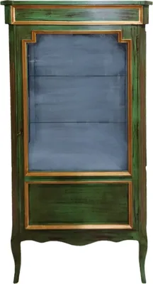Casa Padrino Barock Vitrine Grün Baroque Vitrine Green Glasvitrine Schrank Hellgrün Light Green Antik Antique Möbel Furniture Cabinet