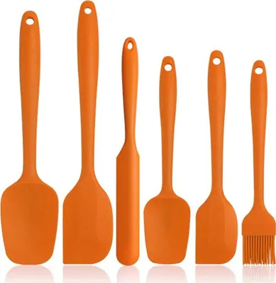 Produktbild von Silikon-Spatel-Set - Schwarz 6-teiliges Antihaft-Gummispatel mit Edelstahlkern - Hitzebeständiges Spatel-Küchenutensilien-Set zum Kochen, Backen und Mischen