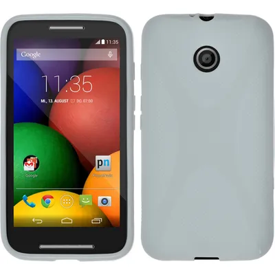 Produktbild von PhoneNatic Case kompatibel mit Motorola Moto E - weiß Silikon Hülle X-Style + 2 Schutzfolien