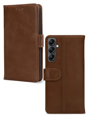 Produktbild von Mobilize Wallet Handyhülle für Samsung Galaxy A15 Hülle Echtes Leder Klapphülle Geldbörse - Braun