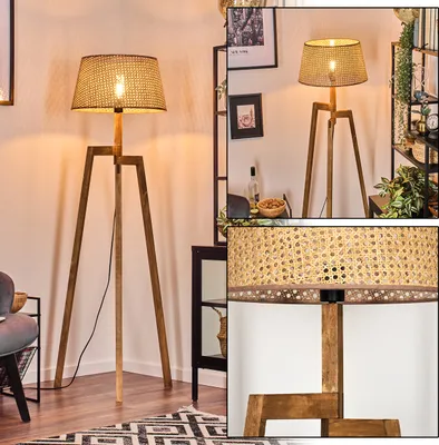 Produktbild von Varoni Stehlampe aus Holz/Papiergeflecht in Naturfarben/Beige