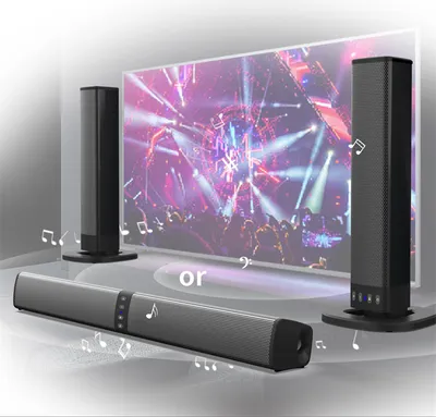 Obrázek produktu pro AIORBER Soundbars,připojitelné přes Bluetooth, odnímatelné a oddělitelné, 4x 5W, přijímač Bluetooth v5.0, HiFi modul, černá barva