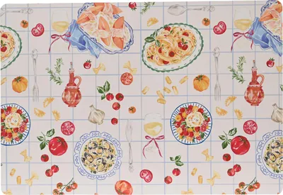 Platzdecke rechteckig Karo und mediterranes Pasta Design