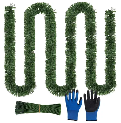 Immagine prodotto di Ghirlanda natalizia artificiale, decorazione in verde, 15 metri, con accessori, per interni ed esterni