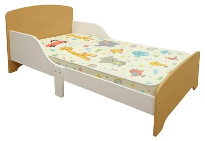 Immagine prodotto di Lettino per bambini in legno con sponde laterali e rete a listelli, dimensioni 140/70 cm – GINGER HOME