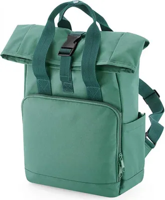 Produktbild von BagBase BG118S | Recycled Mini Twin Handle Roll-Top Backpack - Farbe: Sage Green - Größe: 23 x 32 x 11 cm