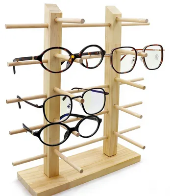 Produktbild von Brillenständer Hochwertig - Holz Brillenhalter - Sonnenbrillenständer - Präsentation - Aufbewahrung - Robust und Langlebig - Brillenhalter