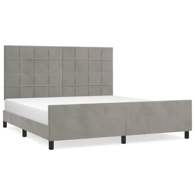 Produktbild von Bettgestell ohne Matratze Hellgrau 160x200 cm Samt