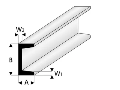 Immagine prodotto di Krick ASA, profilo a U, dimensioni 5x10x1000 mm