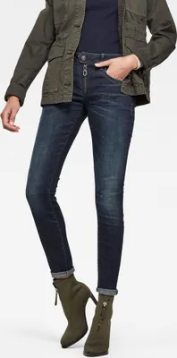 Produktbild von G-star Lynn Zipper Mid Skinny Vintage Dark Aged Cobbler 26