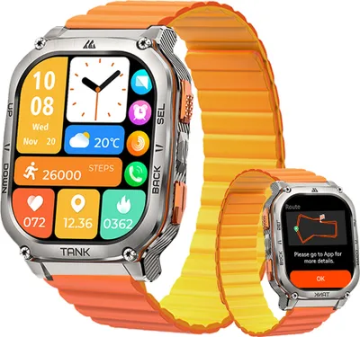 Produktbild von KOSPET TANK M3 Ultra GPS Smartwatch für Herren Smartwatch Damen 480mAh Akku 5 ATM & IP69K Wasserdicht Herzfrequenz Monitor Schlaftracker für Vatertag