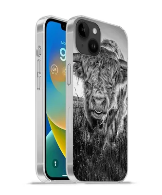 Produktbild von MuchoWow® Handyhülle Schutzhülle Hülle für Apple iPhone 14 Plus - Soft case Schottischer Highlander - Schwarz und Weiß Silikon Softcase Handy Hülle - Abbildung