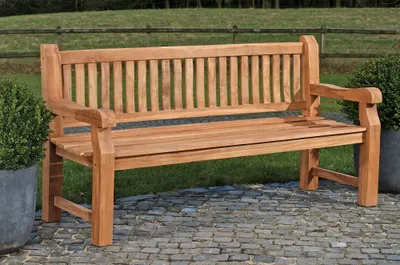 Produktbild von Gartenbank Jackson Teakholz 150 cm, 61 cm tief, 93 cm hoch, Sitzhöhe 45 cm, wetterfest