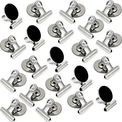 Produktbild von 20er-Pack Kühlschrankmagnete, starke Magnetklammern für Whiteboard, Büro, Schließfach, Fotodisplays, robuste Magnetklammern (30 mm breit)