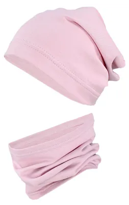 Produktbild von TupTam Kinder Beanie Mütze Schlauchschal Set Übergangszeit, Farbe: Altrosa , Größe: 50-52