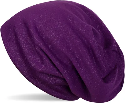 Produktbild von styleBREAKER Damen Beanie Mütze mit All Over Glitzer in Unifarben, Glitzermütze, Leichte Stoffmütze Einfarbig 04024117