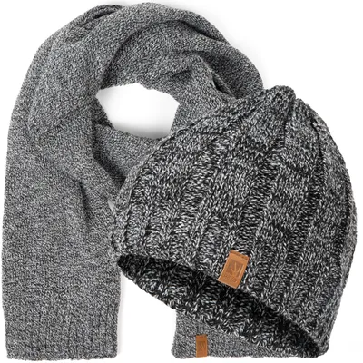 Produktbild von HEYO Herren Mütze Schal Set Beanie für Winter Strickmütze mit Winterschal  Grau