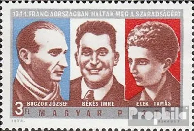 Produktbild von Briefmarken Ungarn 1974 Mi 2928A (kompl.Ausg.) postfrisch Französische Widerstandsbewegung