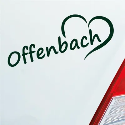Produktbild von Auto Aufkleber Offenbach Herz Stadt City Liebe Love Heart 19x8 cm Dunkelgrün Sticker Heckscheibenaufkleber
