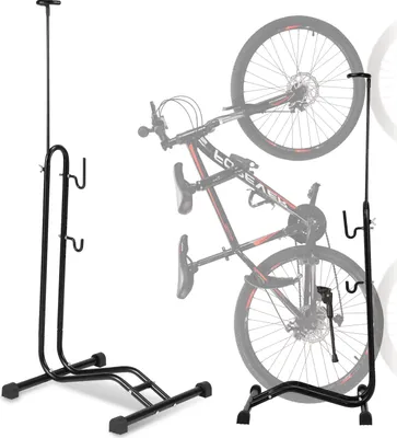 Immagine prodotto di Supporto per bicicletta da terra Supporto per bicicletta per ruota anteriore o posteriore Supporto per bicicletta 3 funzioni da 20 a 27,5 pollici