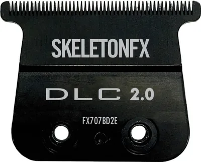 A close-up, studio shot of a black hair clipper blade.