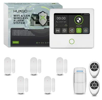 Produktbild von HUXGO Alarmanlage WLAN GSM 4G Set 1x Bewegungsmelder, 5x Türsensor App HXA502