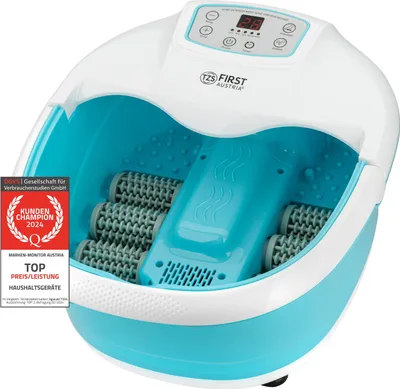 Produktbild von TZS First Austria Profi Fußbad - 450W Fußmassagegerät mit 6 Rollen-Timer, Infrarot- und Heizfunktion, 3 Programme, Fußreflexzonen Massage, Warmhaltefunktion- Fußsprudelbäder