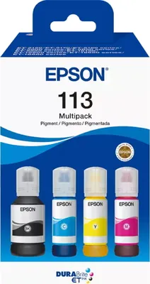 Image de Epson 113 Multipack - 4-pack - Noir, Jaune, Cyan, Magenta - original - Encre de recharge - pour EcoTank ET-16150, 5150, 5170, 5880, M16600, EcoTank Pro ET-16680, 5150, 5170, M16680 (C13T06B640)