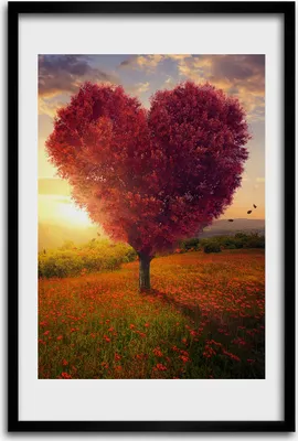 Produktbild von Bild - Bilderrahmen - 40 cm x 60 cm - MDF - Rahmen - Wandkunst - Baum des Herzens