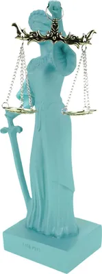 Produktbild von Alabaster Justitia Göttin Figur Skulptur BGB Recht Gerechtigkeit 25 cm Türkis