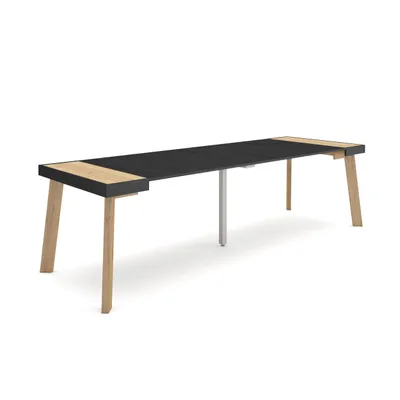 Produktbild von Ausziehbarertisch, 262x90x73cm, Eiche Schwarz, Hölzerne Beine