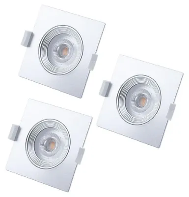Produktbild von BRILONER Einbauleuchte 3er Set LED GU10 5W silber eckig starr