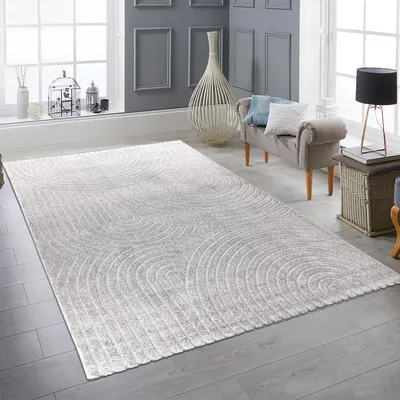 Produktbild von Moderner Teppich mit Bogenmuster Stilvoll in grau Größe - 140 x 200 cm