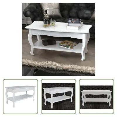 Obrázek produktu pro The Living Store Konferenční stolek s policí MDF White