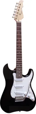 Produktbild von 4/4 Elektrogitarre Schwarz - E-Gitarre Hochglanz - Tremolo 3 Singlecoil MSA Walnuss Griffbrett ST5BK